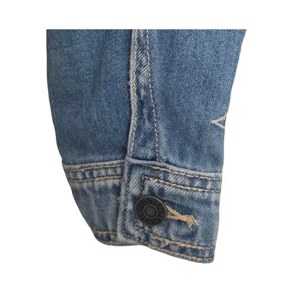 Women's - Hidden Distressed Denim Jacket, Size Small - Picture 6 of 11